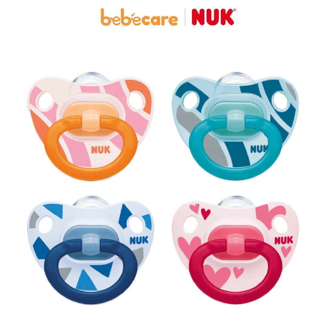 NUK (1080)-Bộ 2 Ti Giả NUK Silicon Happy Days (Từ 6 - 18 Tháng)